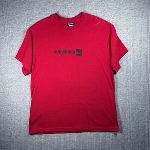 Vintage Quiksilver T Shirt Men’s Size Large Red Short Sleeve Y2K Surf Skate